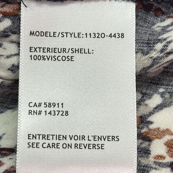 Tribal Shiela’s Home 50th Anniversary W/Frill Dk Ocean Graphic Blouse NWT M - Picture 8 of 12